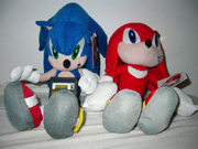 Sonic and Knuckles stuffed figures