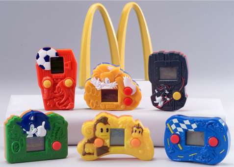 A complete set of Sega Happy Meal toys
