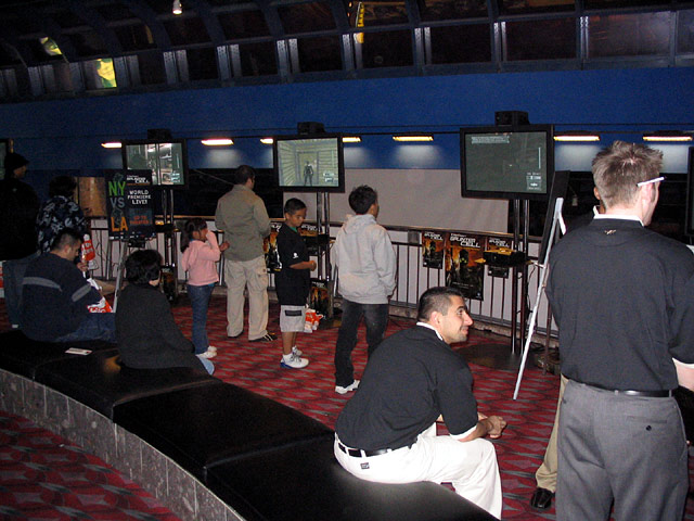 Game kiosks at the Pandora Tomorrow world premiere event